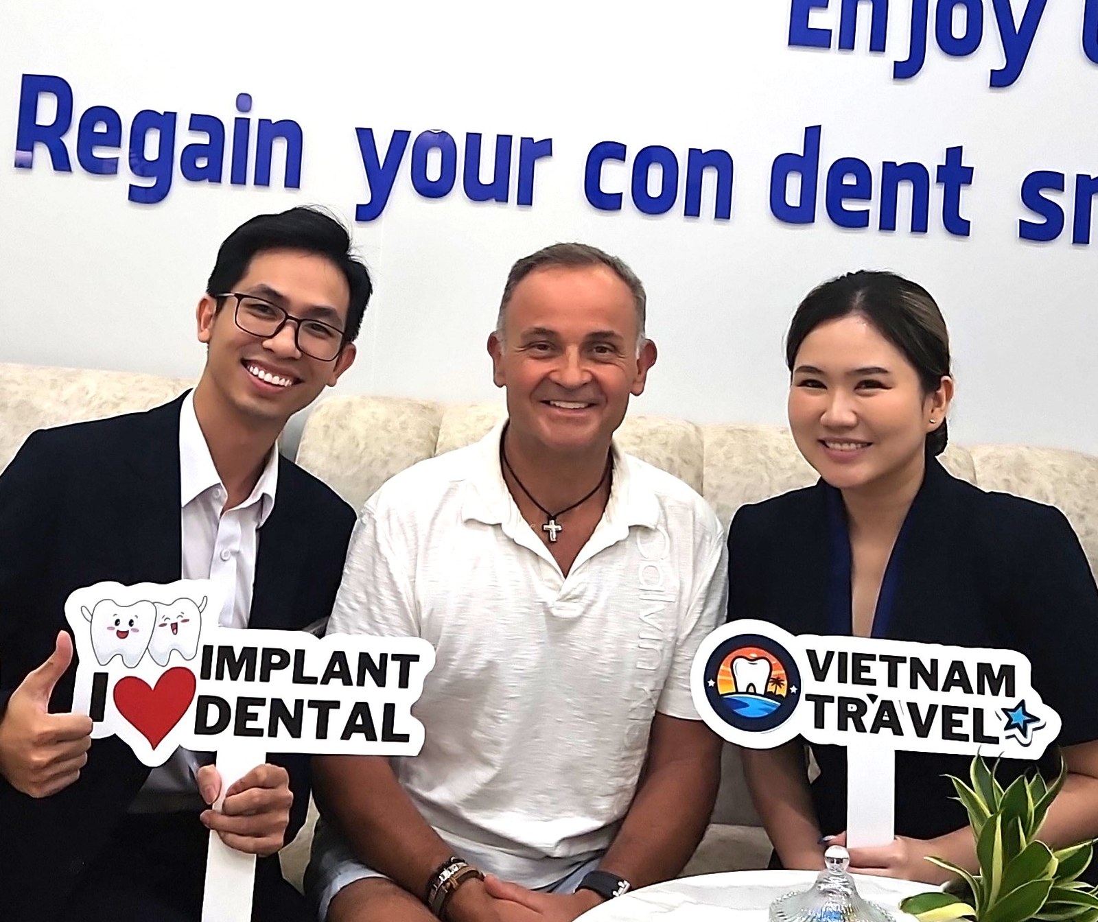 Real dental treatment journey photo taken at a clinic in Vietnam